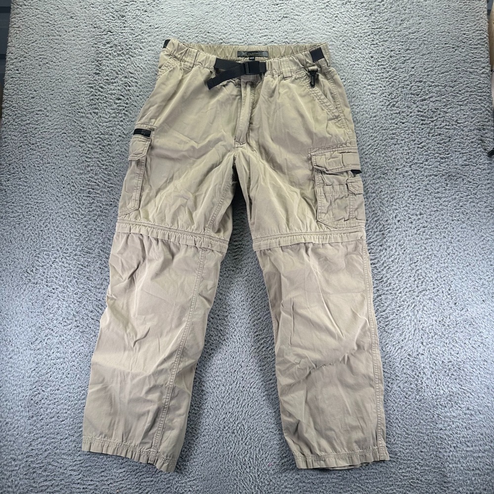 BC Clothing Pant Mens M Brown Cotton Cargo Straight Convertible Utility Workwear